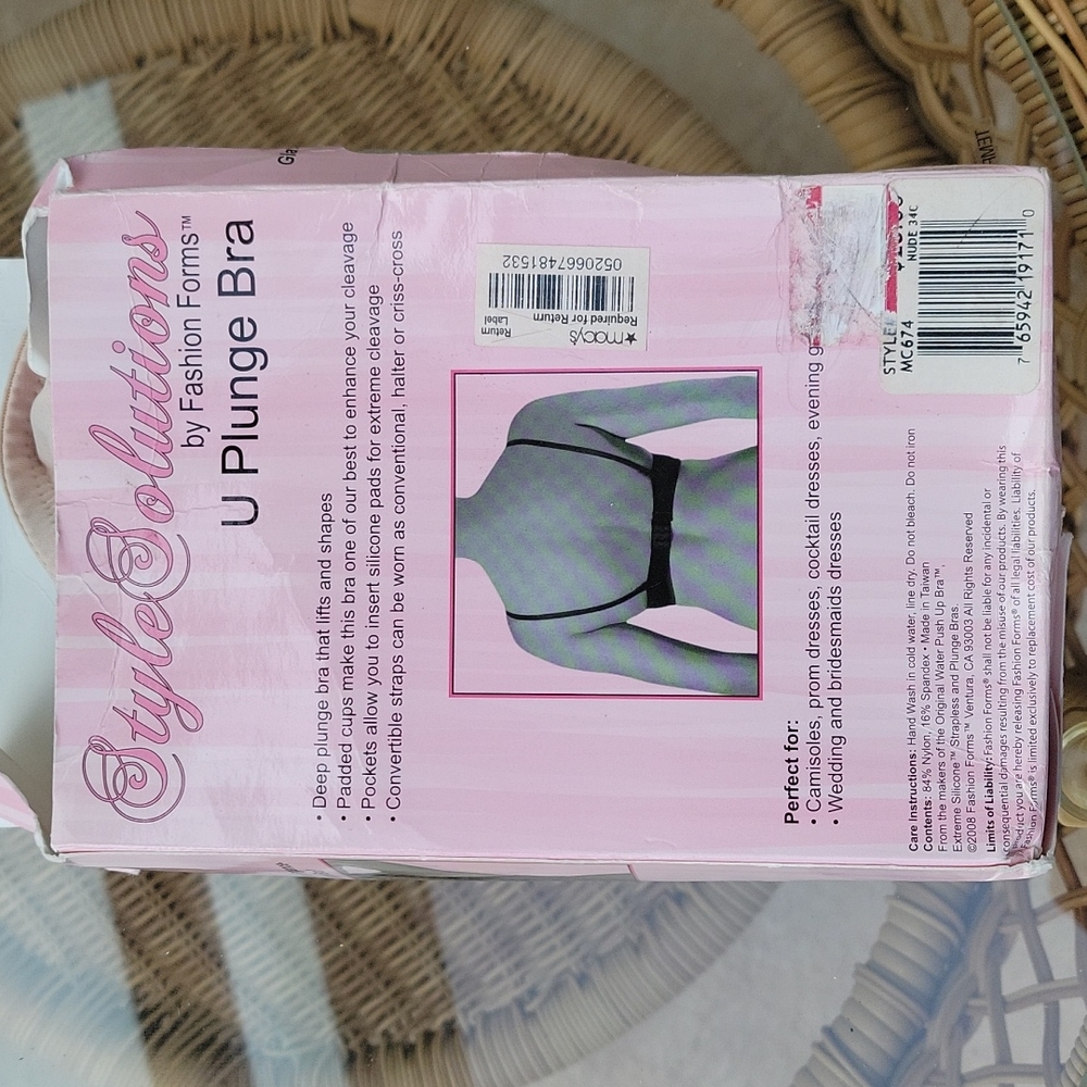Fashion Forms U plung nude bra 34c - Picture 4 of 8